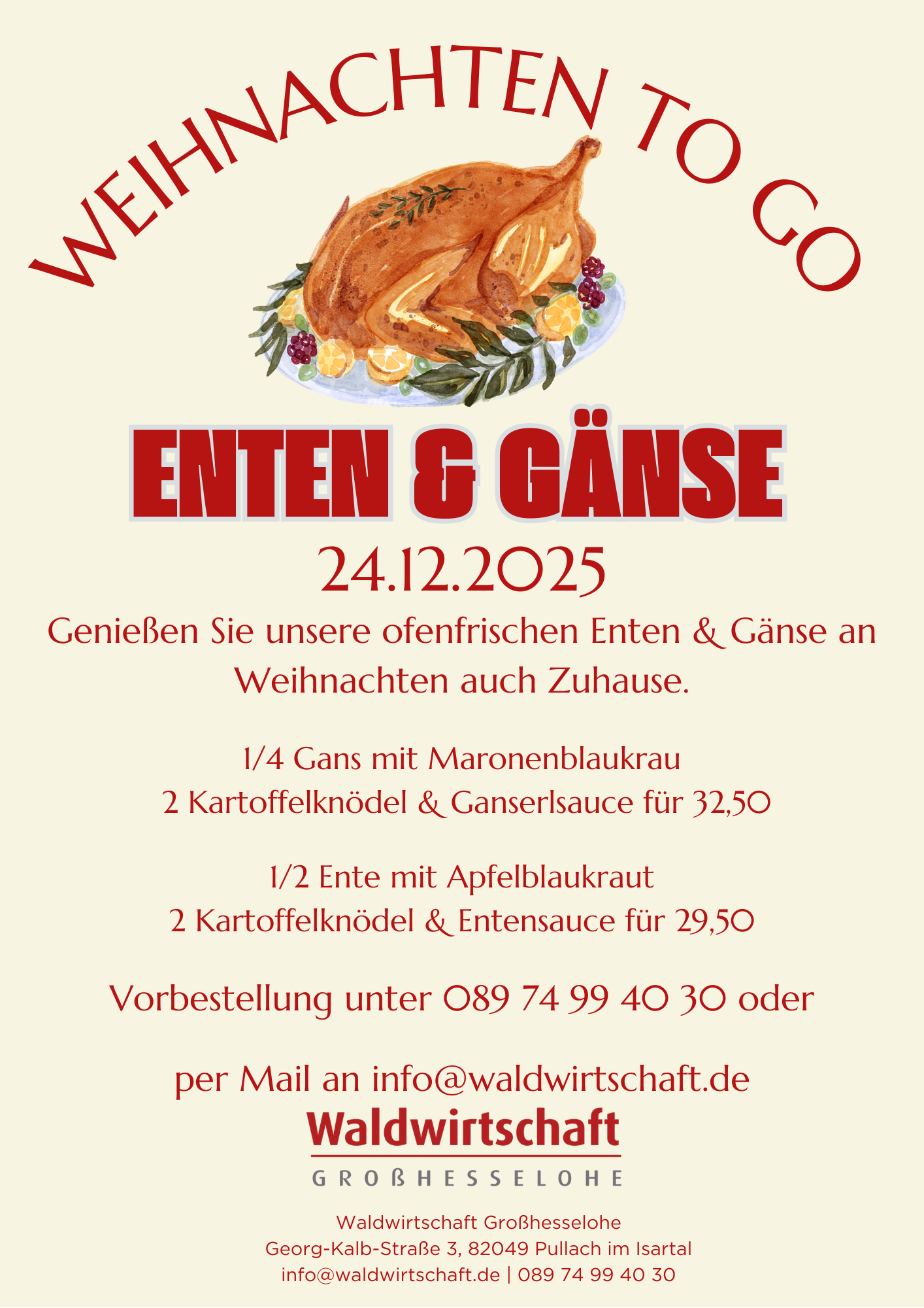 Aushang To Go Bestellung Weihnachten 2025 (A3)